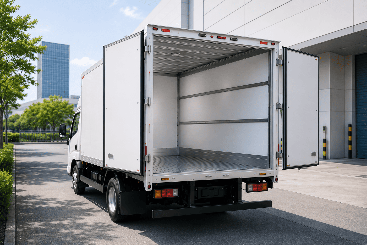 SANY FR381 electric truck rear doors open